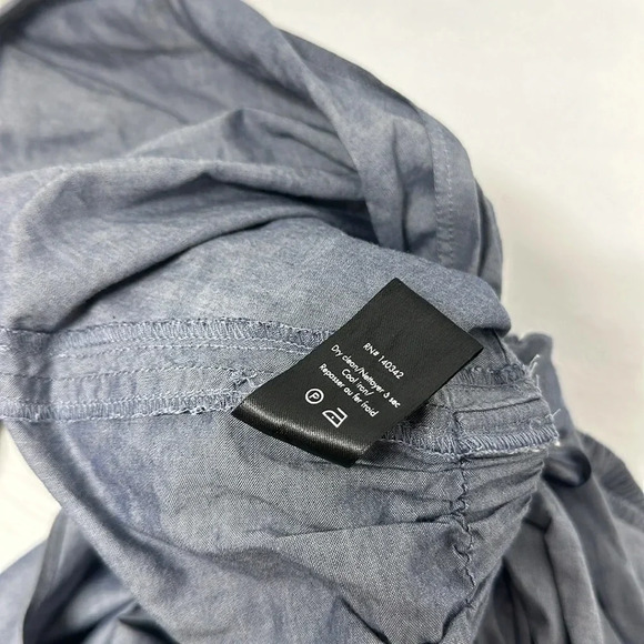 Elizabeth And James Farrah Wrap Top Blouse Long Sleeve Tie Bow Chambray S Small - Picture 9 of 12